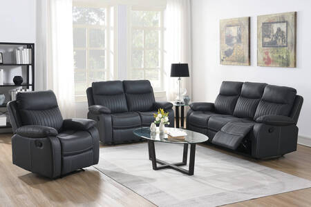 2 Seater Manual Recliner - Dark Grey