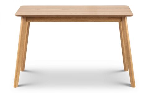 Oak Veneer Rectangular Table With Tapered Legs
