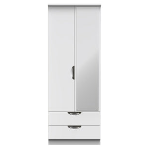 Tall 2ft6in 2 Drawer Mirror Robe