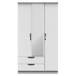 Tall Triple 2 Drawer Mirror Robe