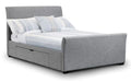 CAP002 Fabric Bed With Drawers Light Grey 150Cm