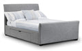 CAP010 Fabric Bed With Drawers Light Grey 180Cm