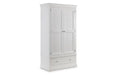 CLE204 2 Door 1 Drawer Wardrobe - Surf White