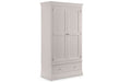 CLE304 2 Door 1 Drawer Wardrobe - Light Grey