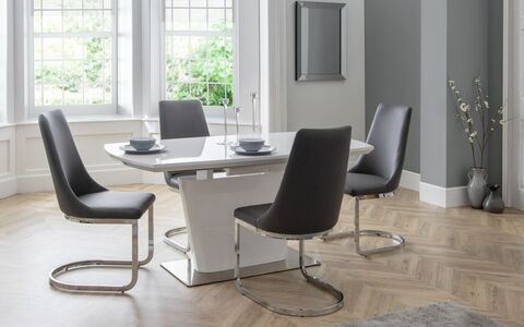 High Gloss Extending Table - White