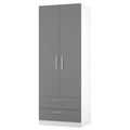 CTR081 Tall 2ft6in 2 Drawer Robe