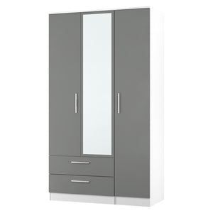 CTR142 Tall Triple 2 Drawer Mirror Robe