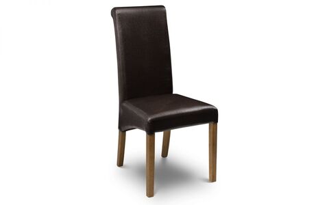 CUB001 Dining Chair Brown/Oak Leg