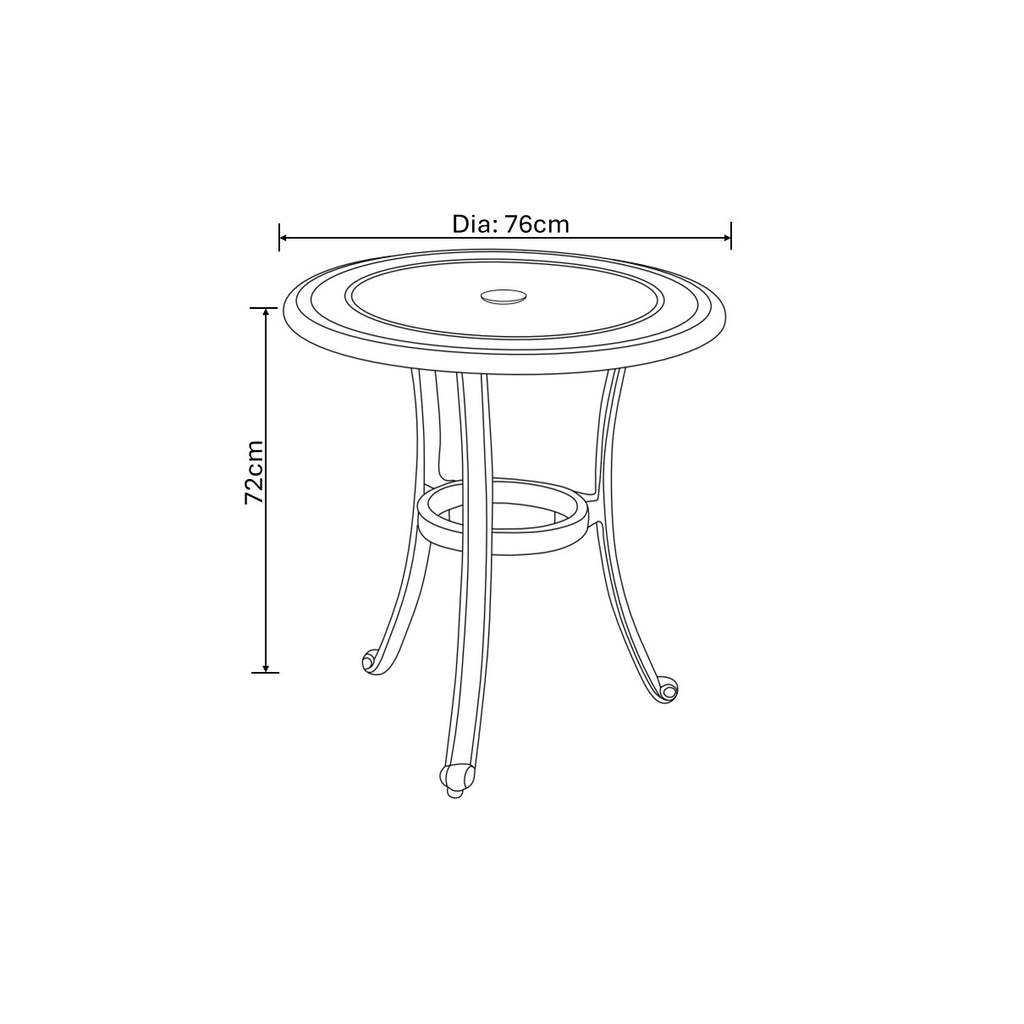 Hartman Capri Bistro Set in Antique Grey / Platinum