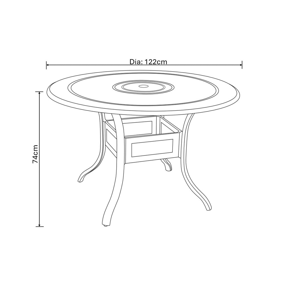 Hartman Capri 4 Seat Round Dining Set in Antique Grey / Platinum