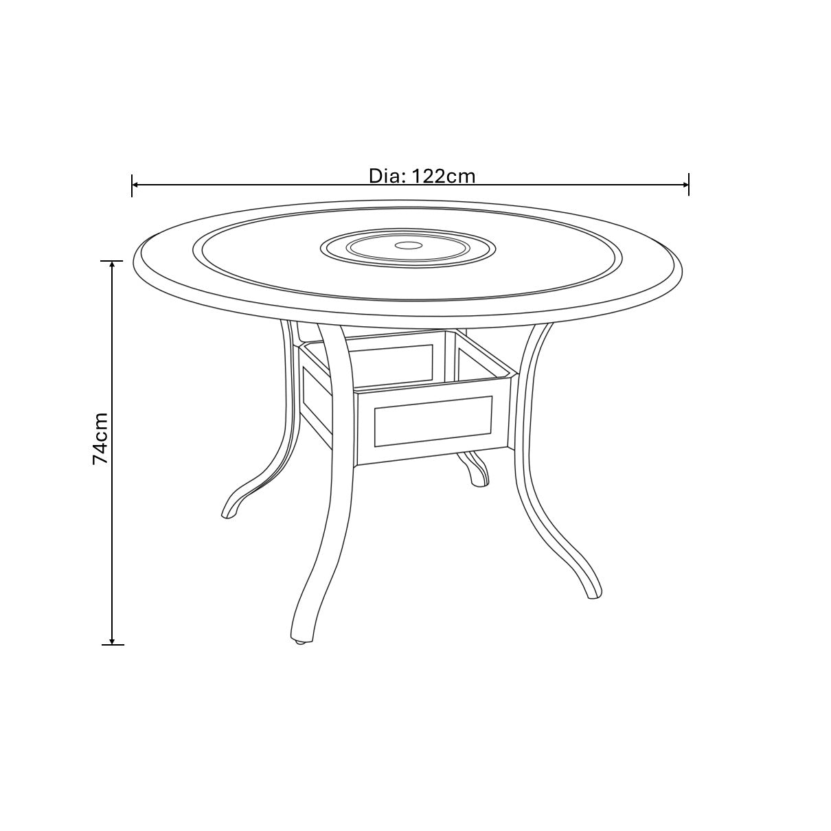 Hartman Capri 4 Seat Round Dining Set in Antique Grey / Platinum