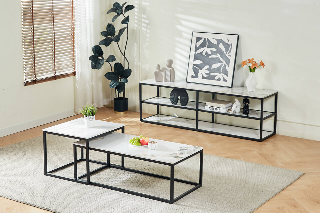 Cdy-007-WH Coffee Table Set - White