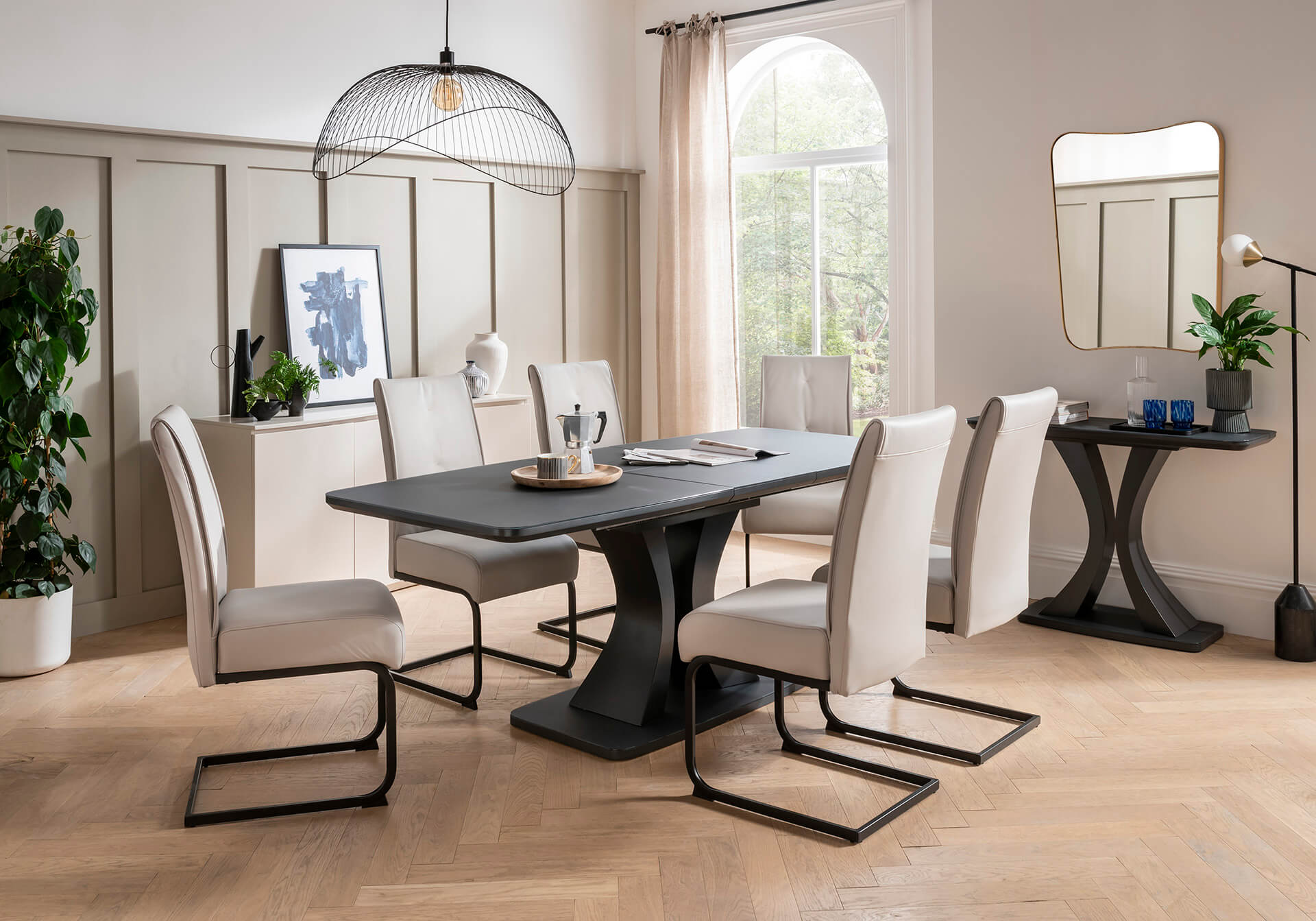 Dav-203-CL Extending Table Rectangle 1600/2000 - Charcoal