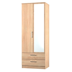 DEV082 Tall 2ft6in 2 Drawer Mirror Robe