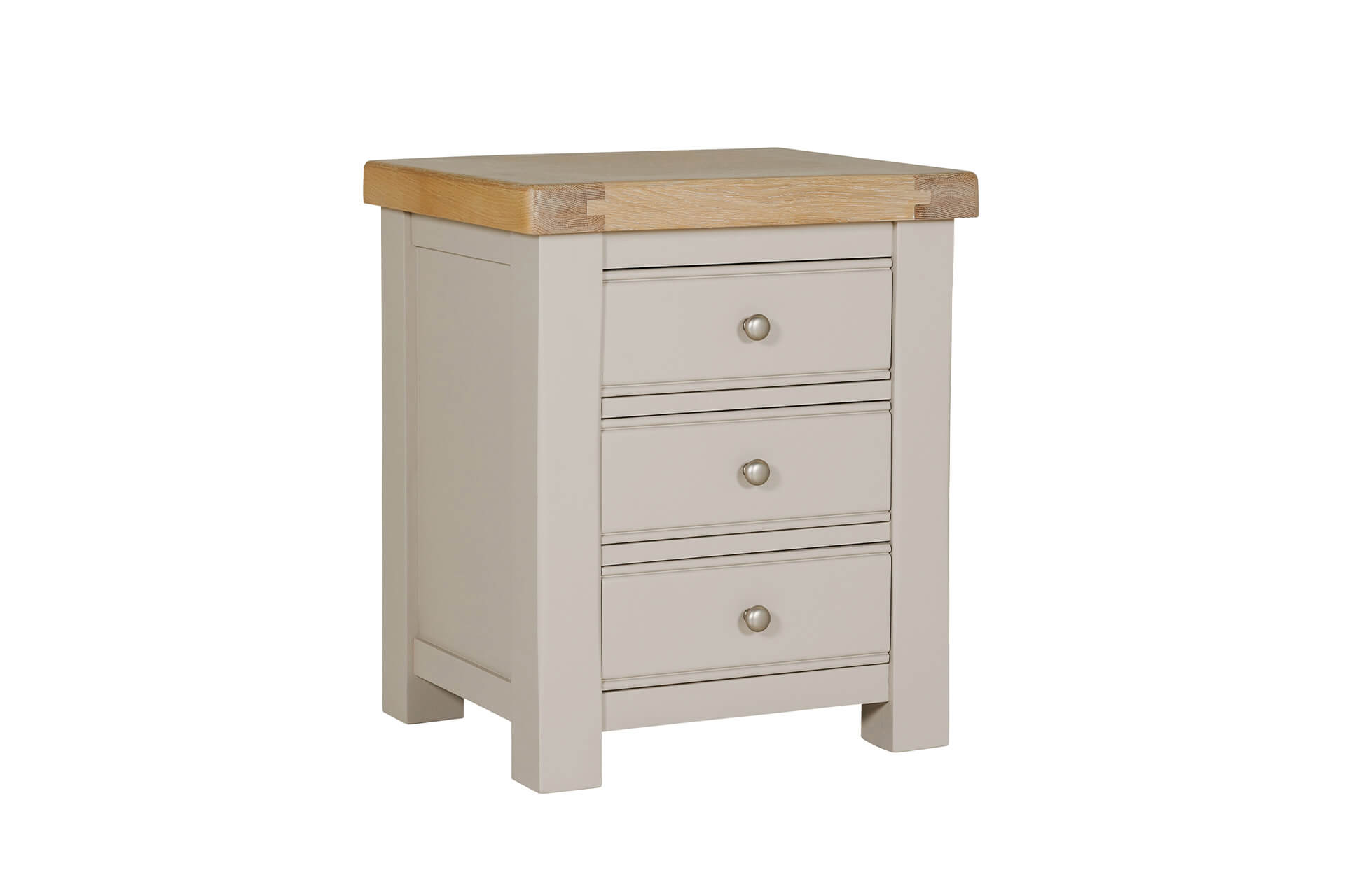 Dne-410-TP Bedside Table 3 Drawer - Taupe