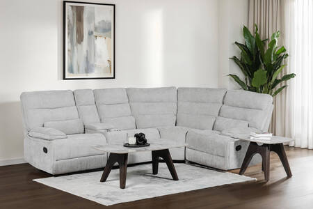 Corner Group Manual Recliner - Grey