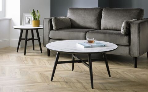 Marble Effect Lamp Table