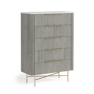 7393 5 Drawer Chest - Marble Top