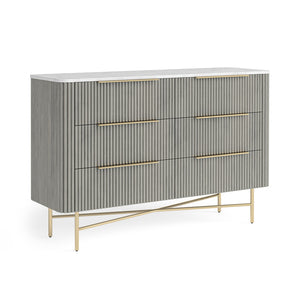 7394 6 Drawer Chest - Marble Top