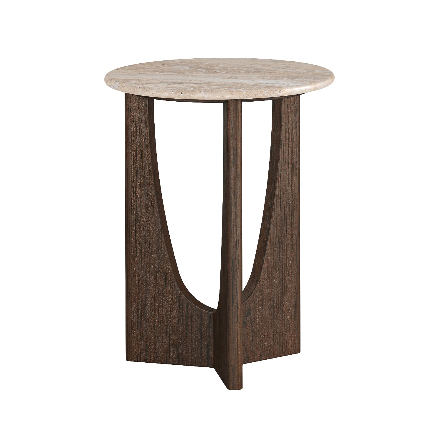 9041 Round Side Table - Travertine