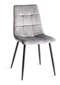 H1010-09-VGY Mondrian - Velvet Fabric Chairs With Sand Black Powder Coated Legs (Pair)