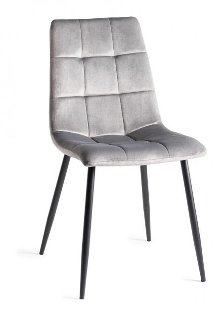 H1010-09-VGY Mondrian - Velvet Fabric Chairs With Sand Black Powder Coated Legs (Pair)