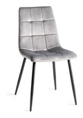 H1010-09-VGY Mondrian - Velvet Fabric Chairs With Sand Black Powder Coated Legs (Pair)