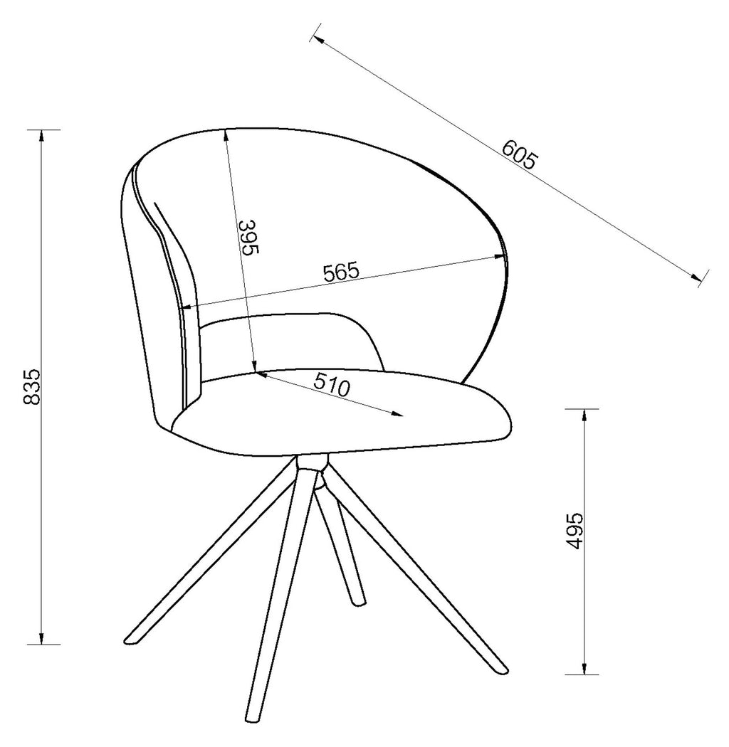 H2010-09-BLU Stella Scoop Back Swivel Chair In Blue Fabric With Black Sand Powder Coated Legs.jpg