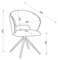 Stella Scoop Back Swivel Chair In Beige Fabric With Black Sand Powder Coated Legs (Pair)