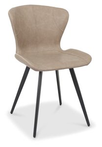 Garcia Scoop Back Chair In S Vintage Faux Leather With Black Sand Powder Coated Legs (Pair)