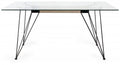 H5001-4 Miro Clear Tempered Glass 6 Seater Dining Table With Sand Black Powder Coated Legs
