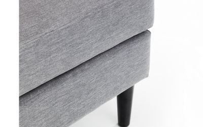 Ottoman - Grey Chenille Fabric
