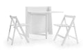 HEL001 Compact Folding White Dining Set