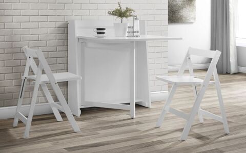 Compact Folding White Dining Set