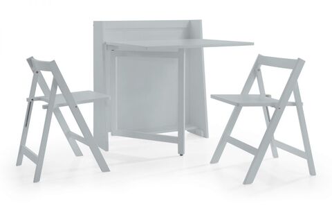 HEL002 Compact Folding Light Grey Dining Set