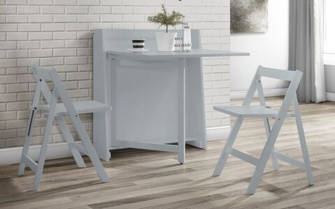 Compact Folding Light Grey Dining Set