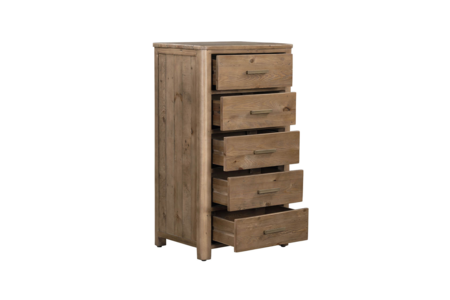 Tall Chest 5 Drawer - Cashew