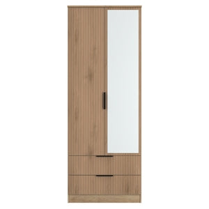 Tall 2ft6in 2 Drawer Mirror Robe