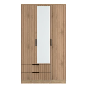 Tall Triple 2 Drawer Mirror Robe