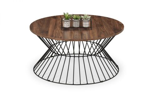 JER001 Round Wire Coffee Table - Walnut