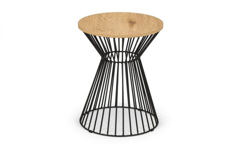 JER004 Round Wire Lamp Table - Euro Oak