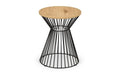 JER004 Round Wire Lamp Table - Euro Oak
