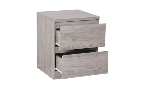 2 Drawer Bedside - Grey Oak