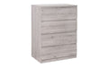 JUP305 4 Drawer Chest- Grey Oak