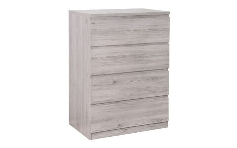 JUP305 4 Drawer Chest- Grey Oak