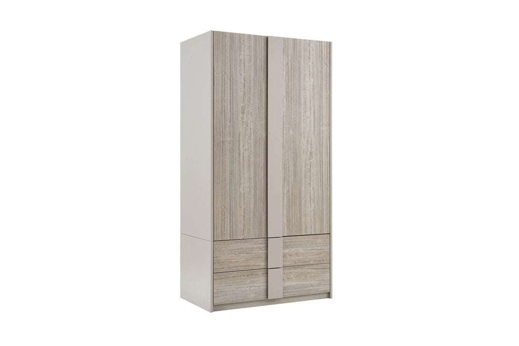 Jul-422-GY Wardrobe 2 Door/2 Drawer - Grey