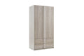Jul-422-GY Wardrobe 2 Door/2 Drawer - Grey