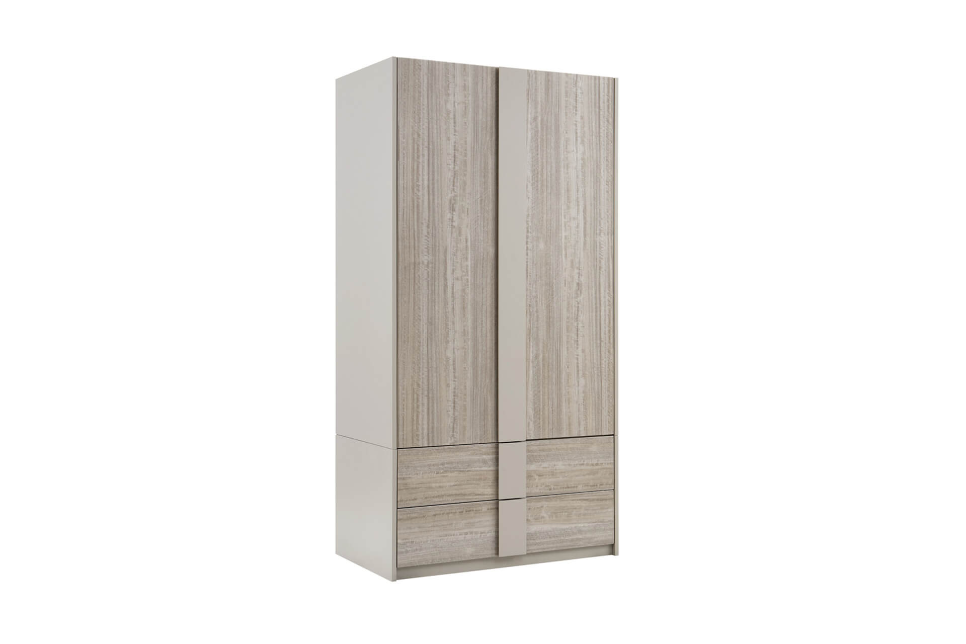 Jul-422-GY Wardrobe 2 Door/2 Drawer - Grey