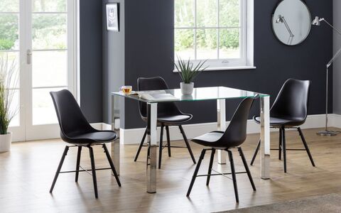 Dining Chair - Black Seat & Black Legs