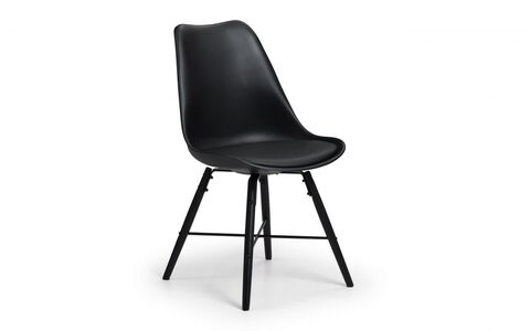 KAR001 Dining Chair - Black Seat & Black Legs